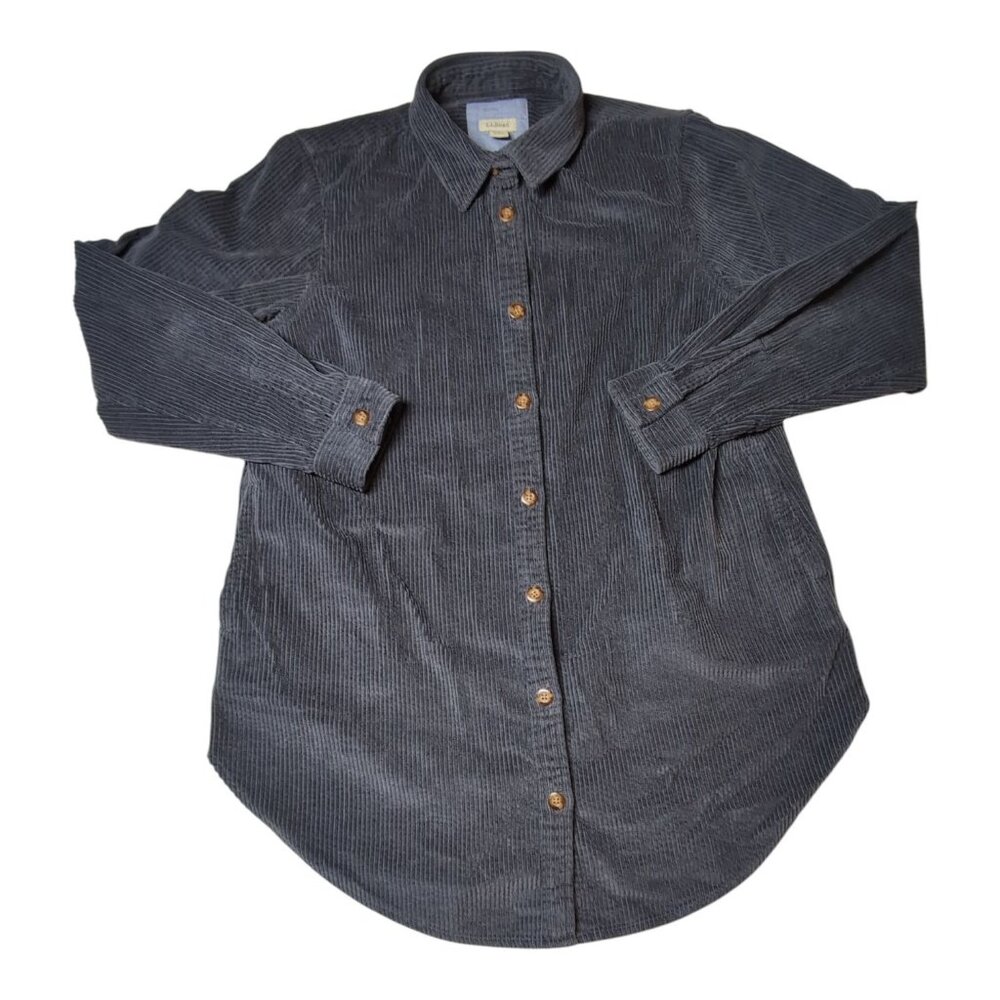 LL Bean Comfort Corduroy Relaxed Tunic Womens Medium Shacket Granola Hiking Top